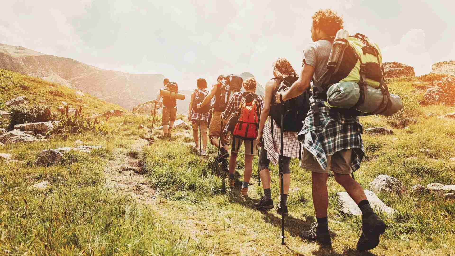 Mountain hiking background