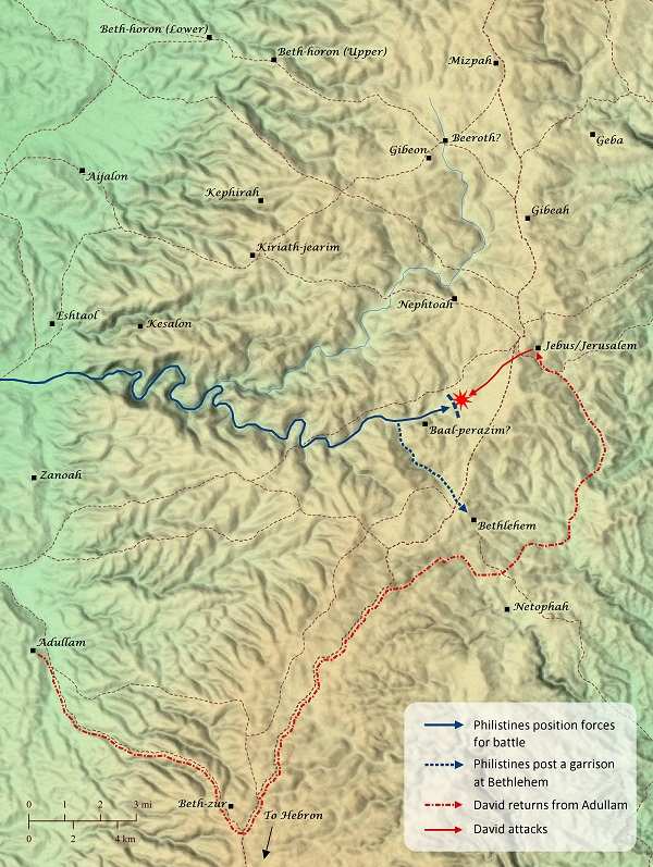 David Defeats the Philistines in the Valley of Rephaim