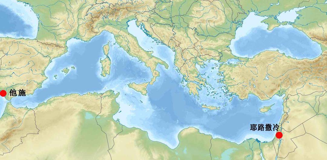 Relief Map of Mediterranean Sea Chinese 1
