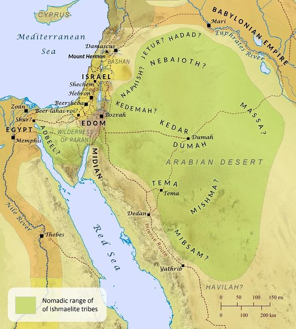 Nomadic Range of Ishmael's Descendants