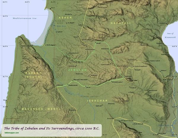Poster Map of the Tribe of Zebulun and Its Surroundings, circa 1200 B.C.