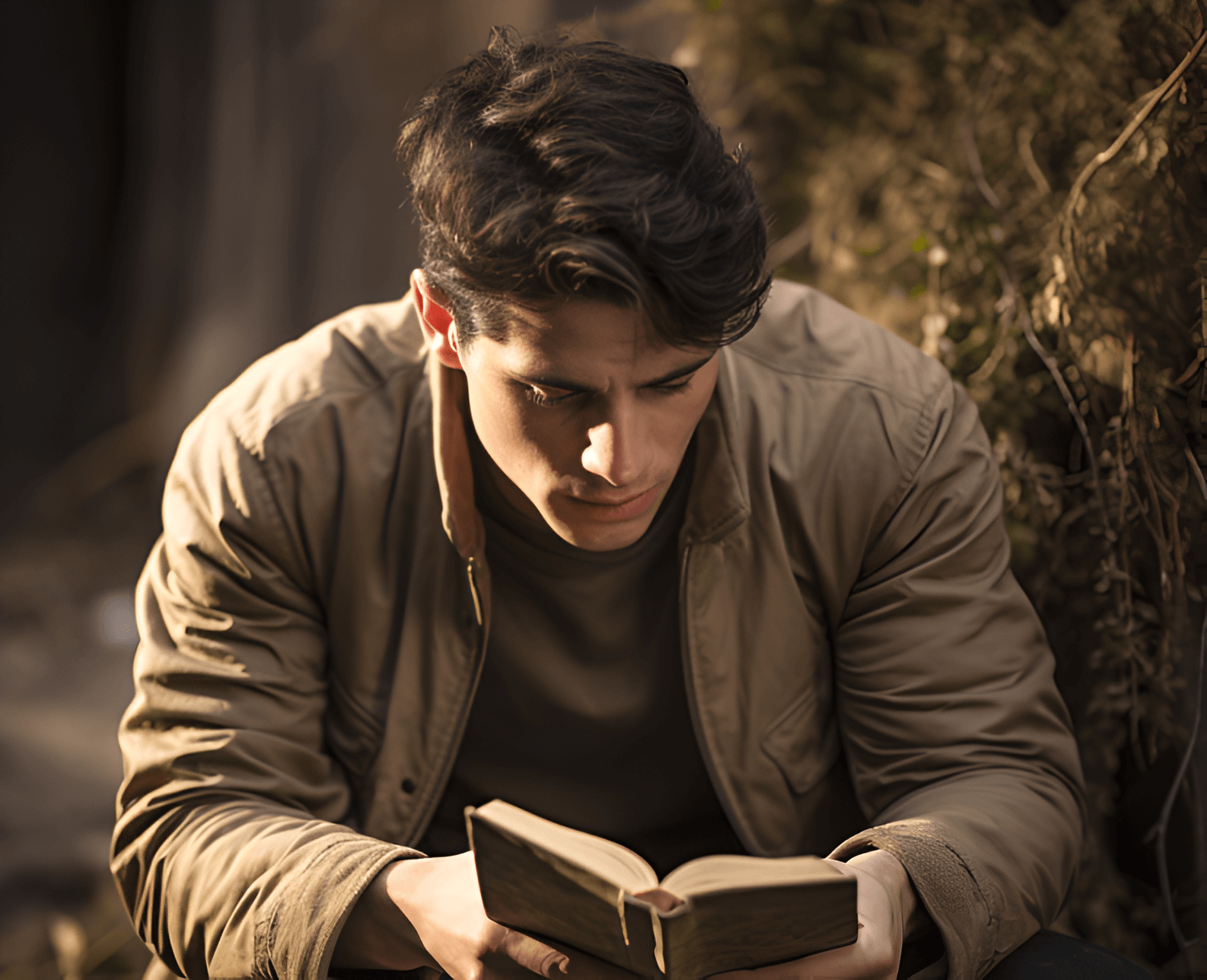 man reading bible